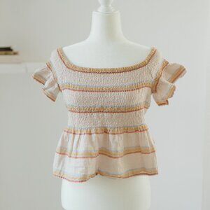 American Eagle XL Smocked Peplum Top